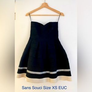 Strapless Sans Souci Dress with sturdy fabric so the baby doll look stays put